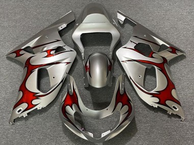 2001-2003 Gloss Silver & Red Suzuki GSXR 600-750 Fairings Canada