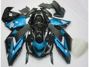 2006-2011 Light Blue and Black Plain Kawasaki ZX14R Fairings Canada